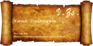 Vanek Zsuzsanna névjegykártya